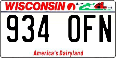 WI license plate 934OFN