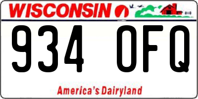 WI license plate 934OFQ