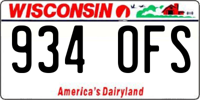 WI license plate 934OFS