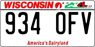 WI license plate 934OFV