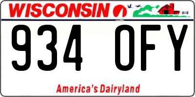 WI license plate 934OFY