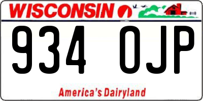 WI license plate 934OJP