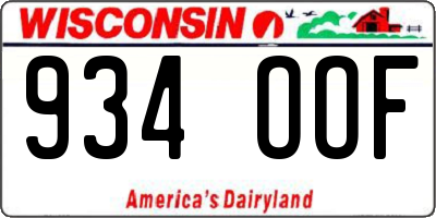 WI license plate 934OOF
