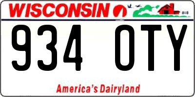 WI license plate 934OTY