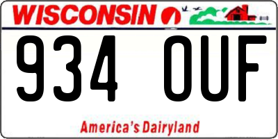 WI license plate 934OUF