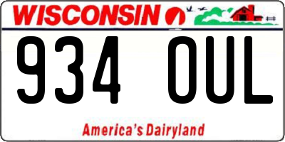 WI license plate 934OUL