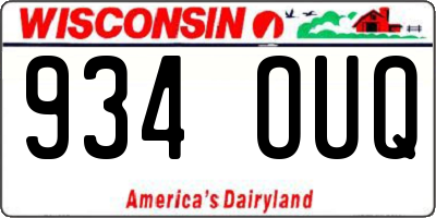 WI license plate 934OUQ