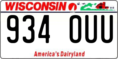 WI license plate 934OUU