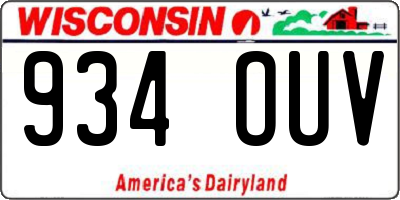 WI license plate 934OUV