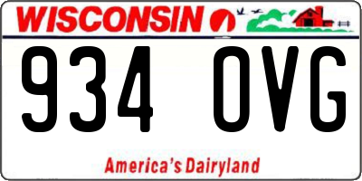 WI license plate 934OVG