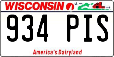 WI license plate 934PIS