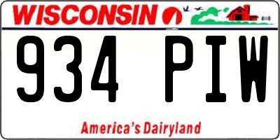 WI license plate 934PIW