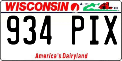 WI license plate 934PIX