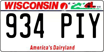 WI license plate 934PIY