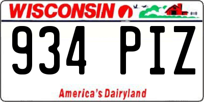 WI license plate 934PIZ