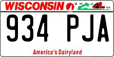 WI license plate 934PJA