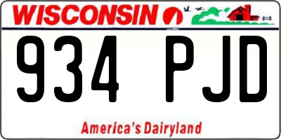 WI license plate 934PJD