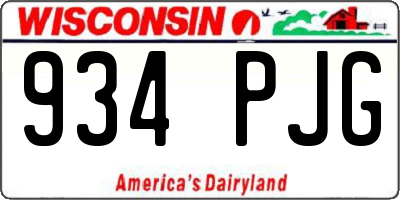 WI license plate 934PJG