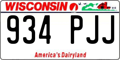 WI license plate 934PJJ