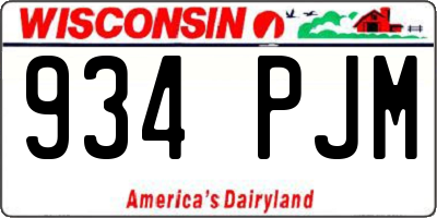 WI license plate 934PJM