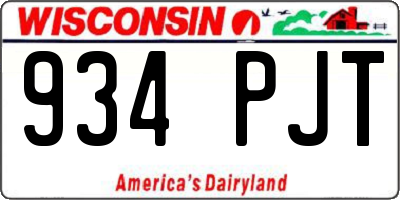 WI license plate 934PJT