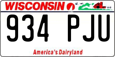 WI license plate 934PJU