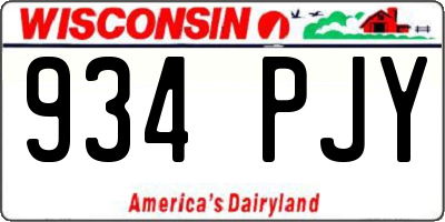 WI license plate 934PJY