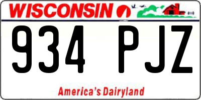 WI license plate 934PJZ