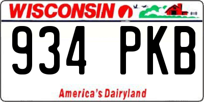 WI license plate 934PKB