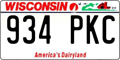 WI license plate 934PKC