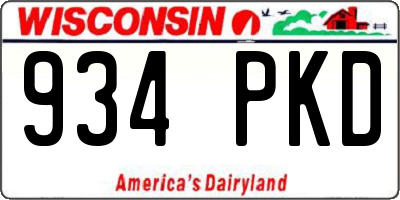 WI license plate 934PKD