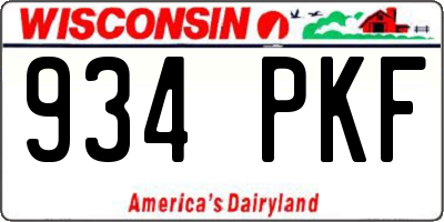 WI license plate 934PKF