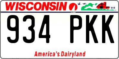 WI license plate 934PKK