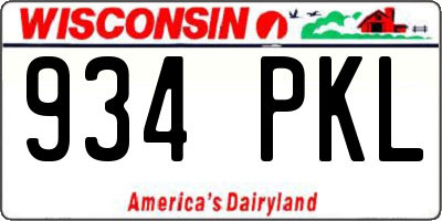 WI license plate 934PKL