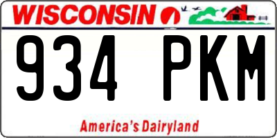 WI license plate 934PKM