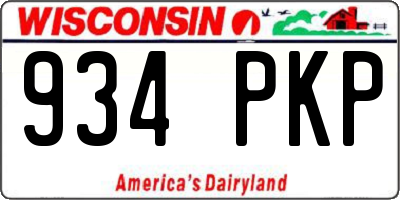 WI license plate 934PKP