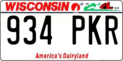 WI license plate 934PKR