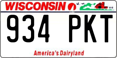 WI license plate 934PKT