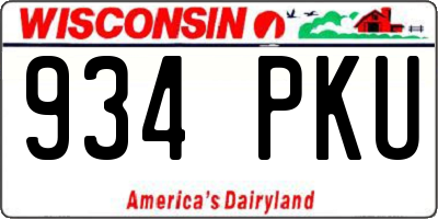 WI license plate 934PKU