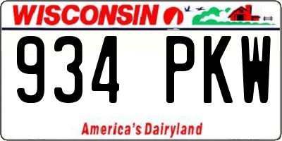 WI license plate 934PKW