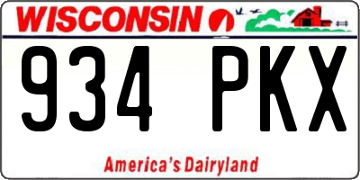 WI license plate 934PKX