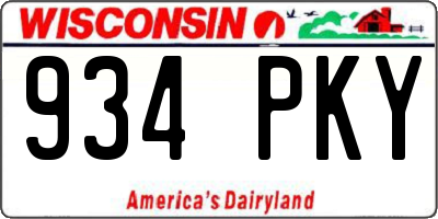 WI license plate 934PKY