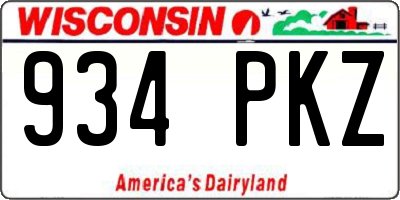 WI license plate 934PKZ