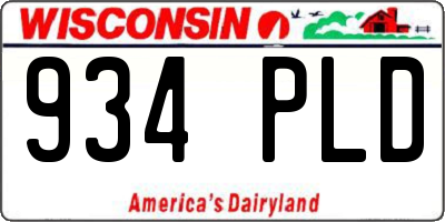 WI license plate 934PLD