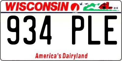 WI license plate 934PLE