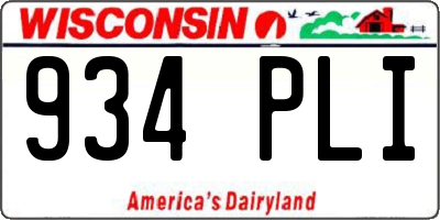 WI license plate 934PLI