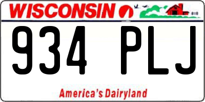 WI license plate 934PLJ