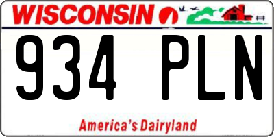 WI license plate 934PLN