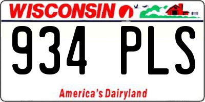 WI license plate 934PLS