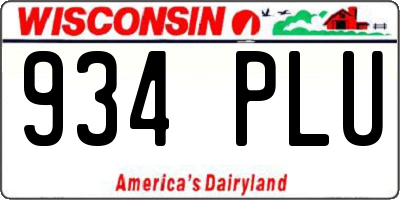 WI license plate 934PLU